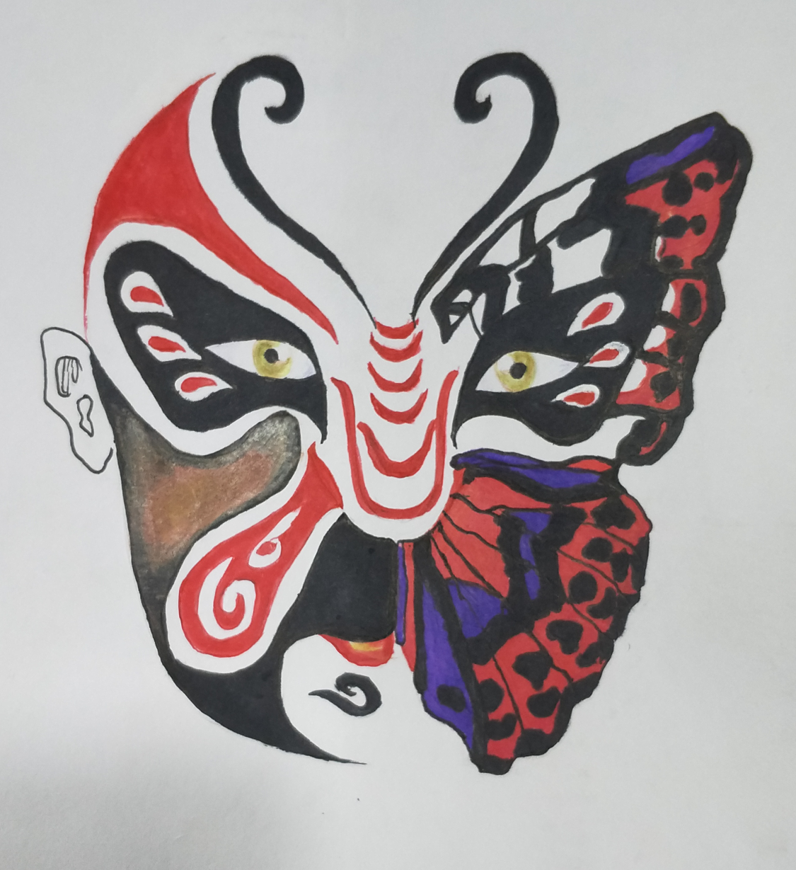 艺术传媒学院团委举办脸谱设计大赛活动